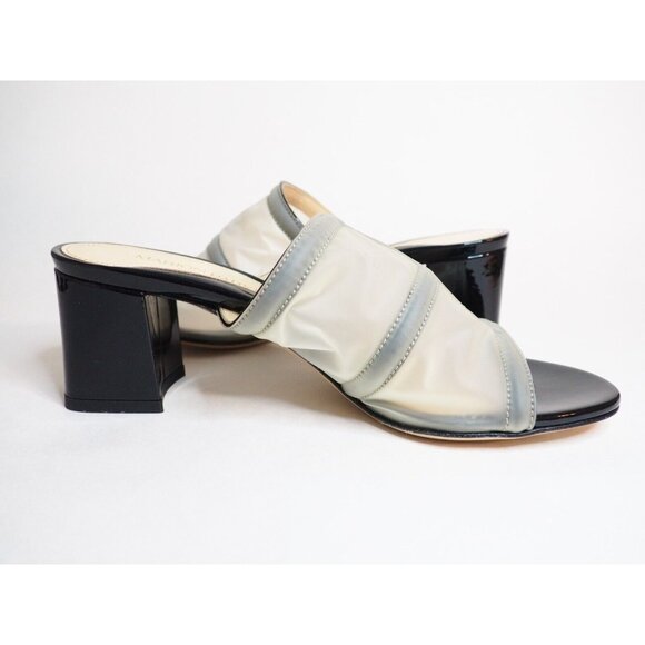 Marion Parke Black Patent Leather & Sheer Plastic Paneled Heels, Size 7 (US) 37 - Picture 7 of 13